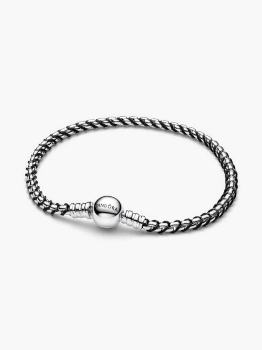 Pandora Black Cord Box Chain Bracelet